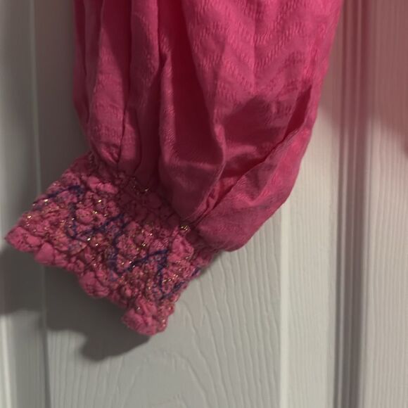 Pink RAMY BROOKE Long Sleeve Cropped Top - Tie Front - Size Small - BRAND NEW - Picture 5 of 7